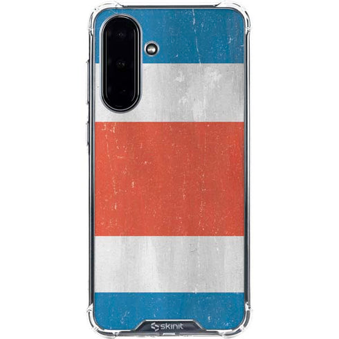 Costa Rican Flag Distressed Galaxy A36 5G Clear Case